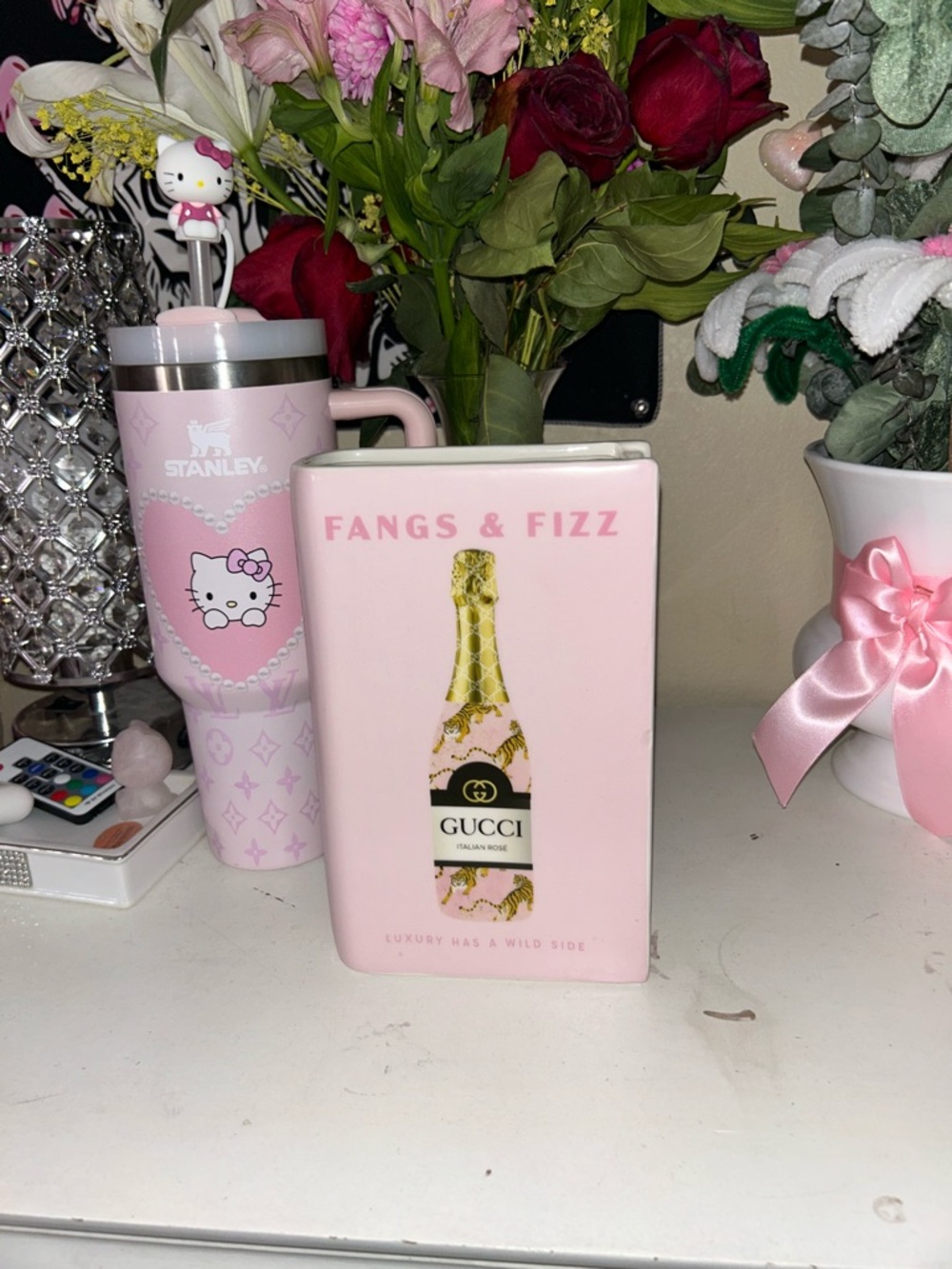 Gucci Fangs & Fizz Pink Decorative Flower Vase